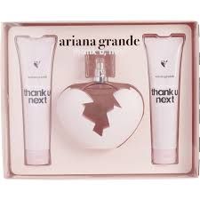 ARIANA GRANDE THANK U NEXT 3 PCS SET FOR WOMEN: 3.4 EAU DE PARFUM SPRAY + 3.4 BATH AND SHOWER GEL + 3.4 BODY SOUFFLE