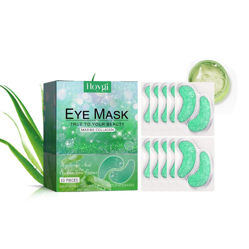 Hoygi Aloe Vera Eye Gel Patch Reduces Fine Lines Under Eyes, Dark Circles Under Eyes, Firming Eyes, Anti-Wrinkle And Moisturizing Eye Patch (Option: 10pcs-38g-4.14*3.15*1.26inch)
