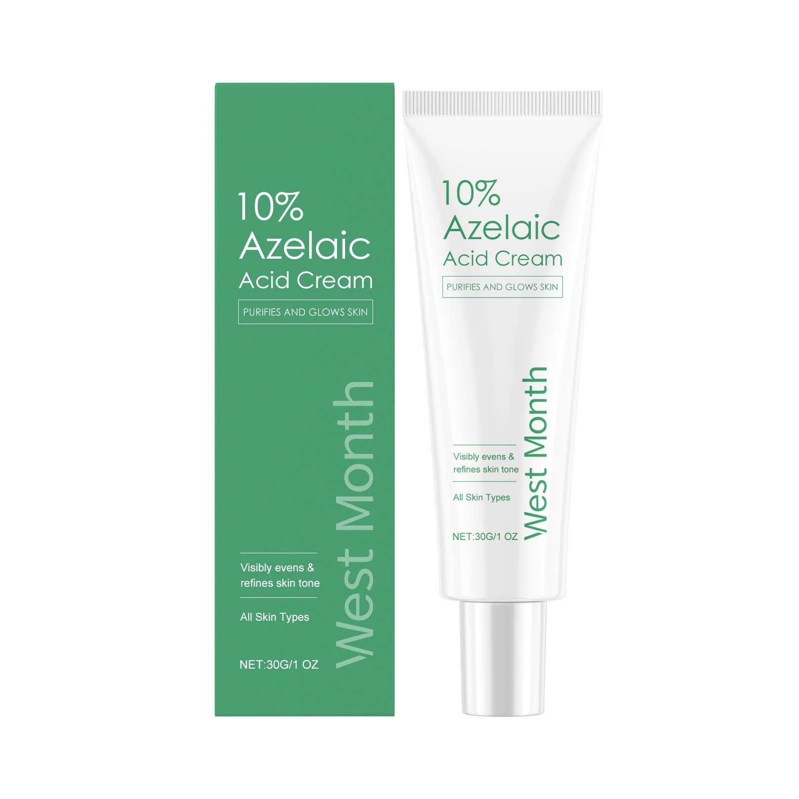 West&Month Azelaic Acid Essence Cream, Repair Moisturizing Moisturizing Face Oil Control Moisturizing Mild Refreshing Cream (Option: 30g-46.6g-5.35*1.14inch)
