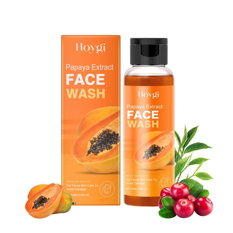 Hoygi Papaya Face Wash, Gentle Cleanser Not Tight Moisturizing Hydrating Moisturizing Skin Tender Skin Care Face Wash (Option: 100ml-129.5g-1.61*1.61*5.11inch)