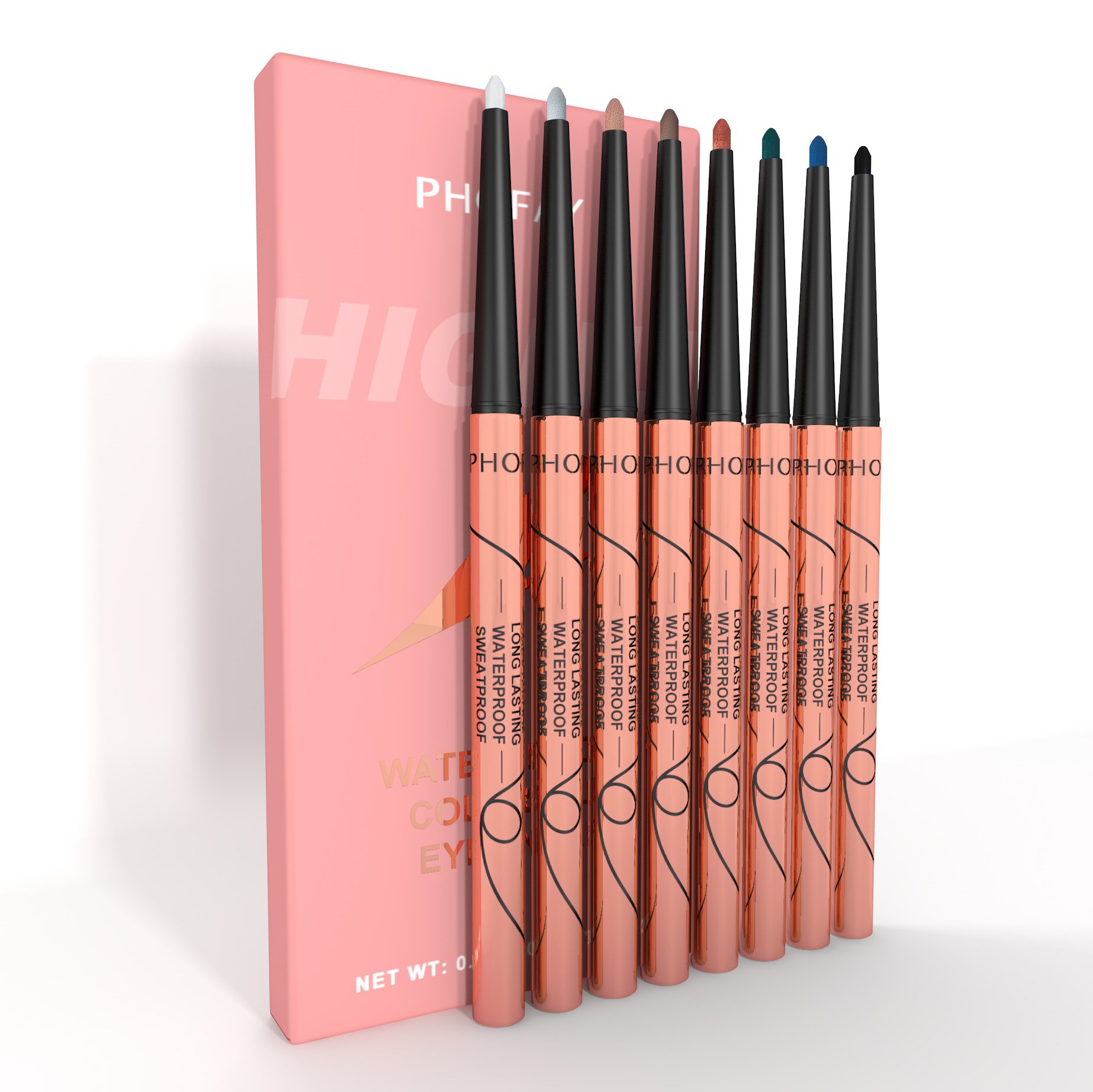PHOFAY Waterproof Colorful Eyeliner Set (Option: 8Color Set)
