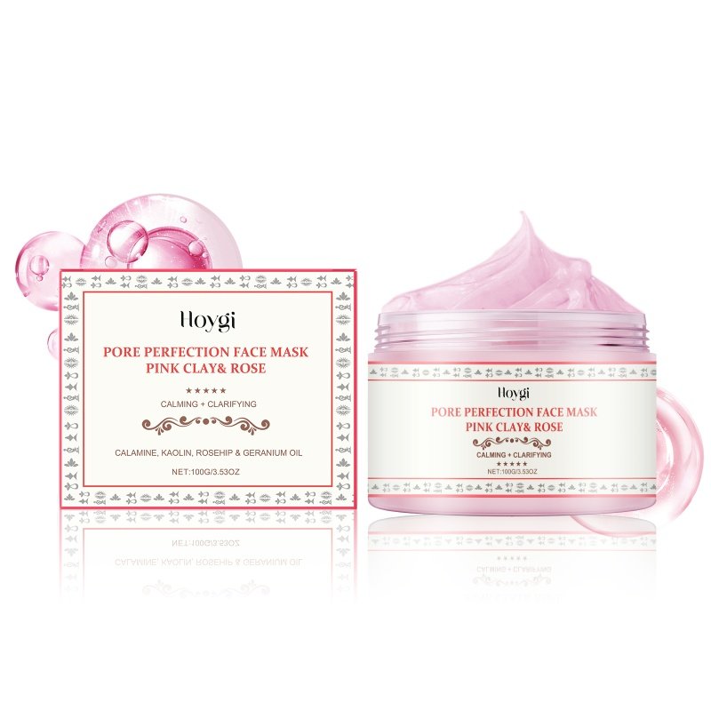Hoygi Pink Rose Clay Mask, Gently Cleanses The Face, Hydrates, Moisturizes And Moisturizes The Skin (Option: 100g-134.5g-2.83*2.83*1.73inch)