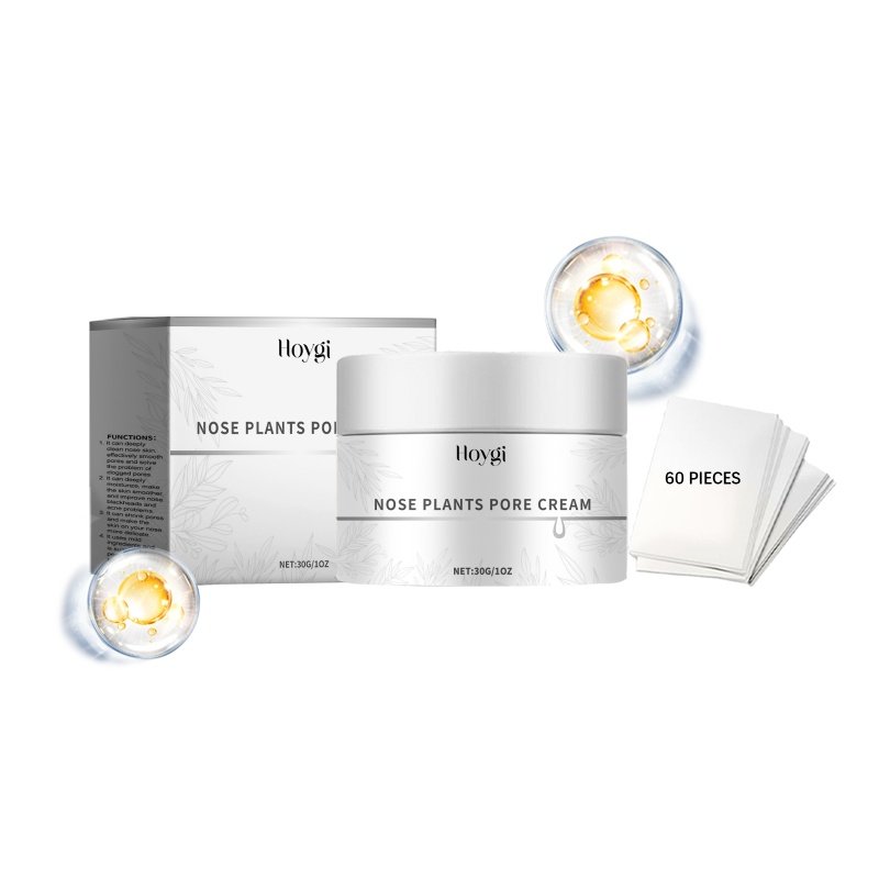 Hoygi Blackhead Nose Mask Facial Cleansing Nose Blackhead Acne With Large Pores Improves Skin Cleansing Nose Mask (Option: 1set-56.5g-2.13*2.13*1.81inch)