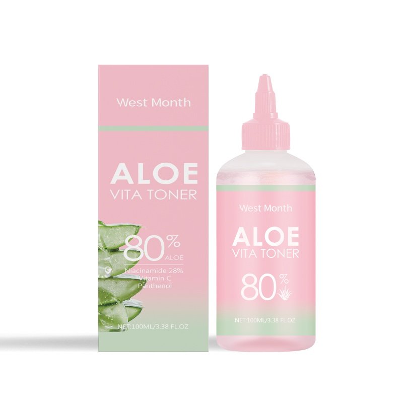 West&Month Aloe Vera Moisturizing Water, Repair Facial Skin Hydrating, Moisturizing, Clear, Elastic And Improve The State (Option: 100ml-120.6g-5.27*1.69inch)