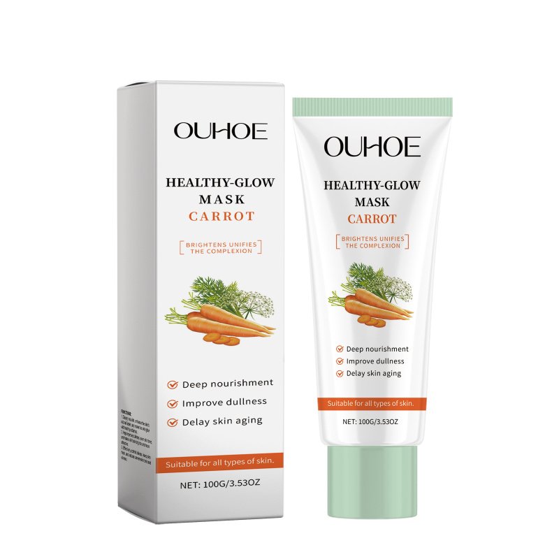 Ouhoe Carrot Facial Mask, Gently Nourishes Facial Skin Hydrating Moisturizing And Brightening Skin Care Mask (Option: 100g-125.2g-6.49*1.57*1.57inch)
