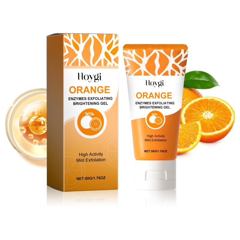 Hoygi Orange Enzymes Exfoliating Brightening Gel, Gently exfoliate blackheads, shrink pores, lighten and smooth delicate skin (Option: 50g-82g-1.57*1.57*5.31inch)