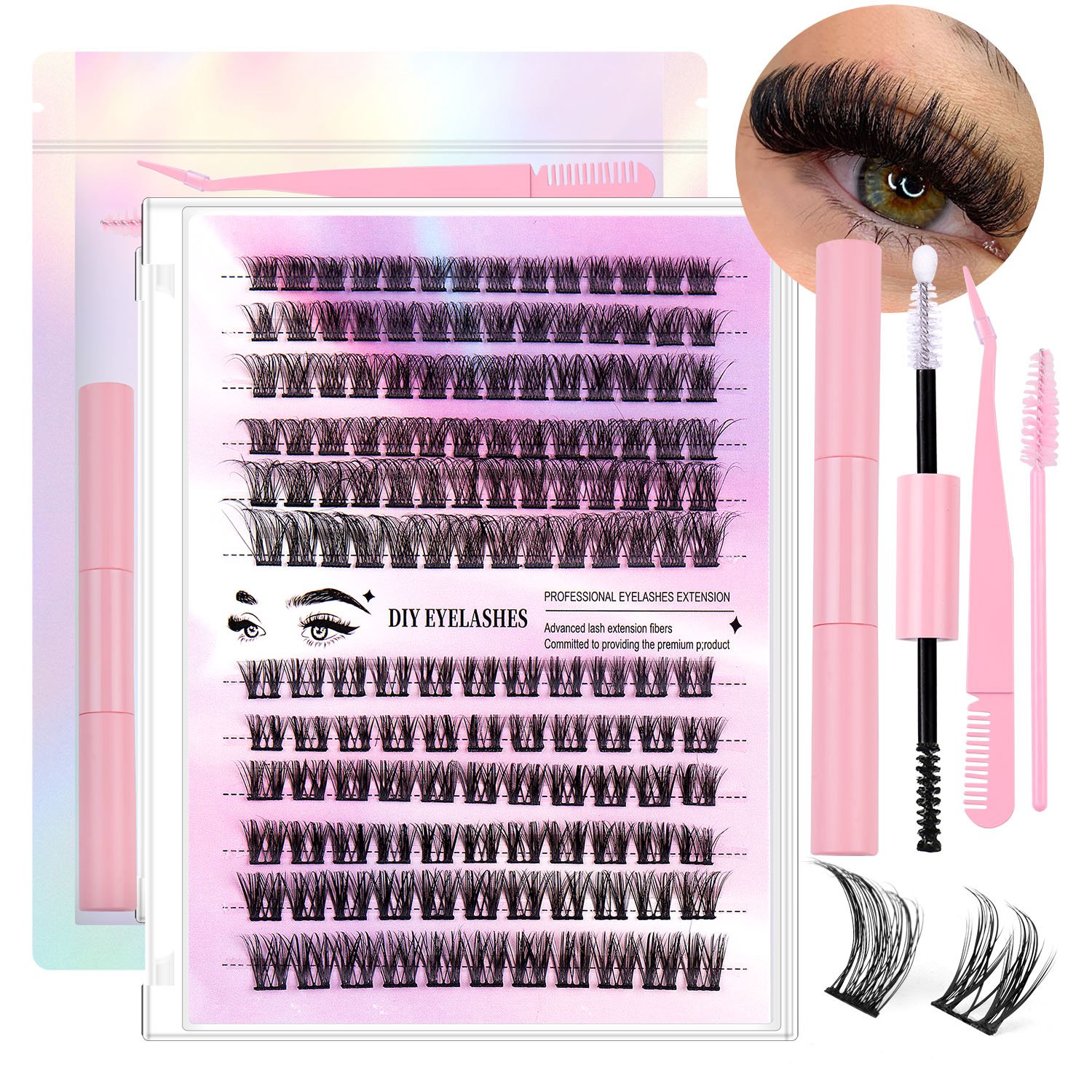 12 Rows Of 150 Segmented Lashes In Clusters (Option: Segmented lash set)