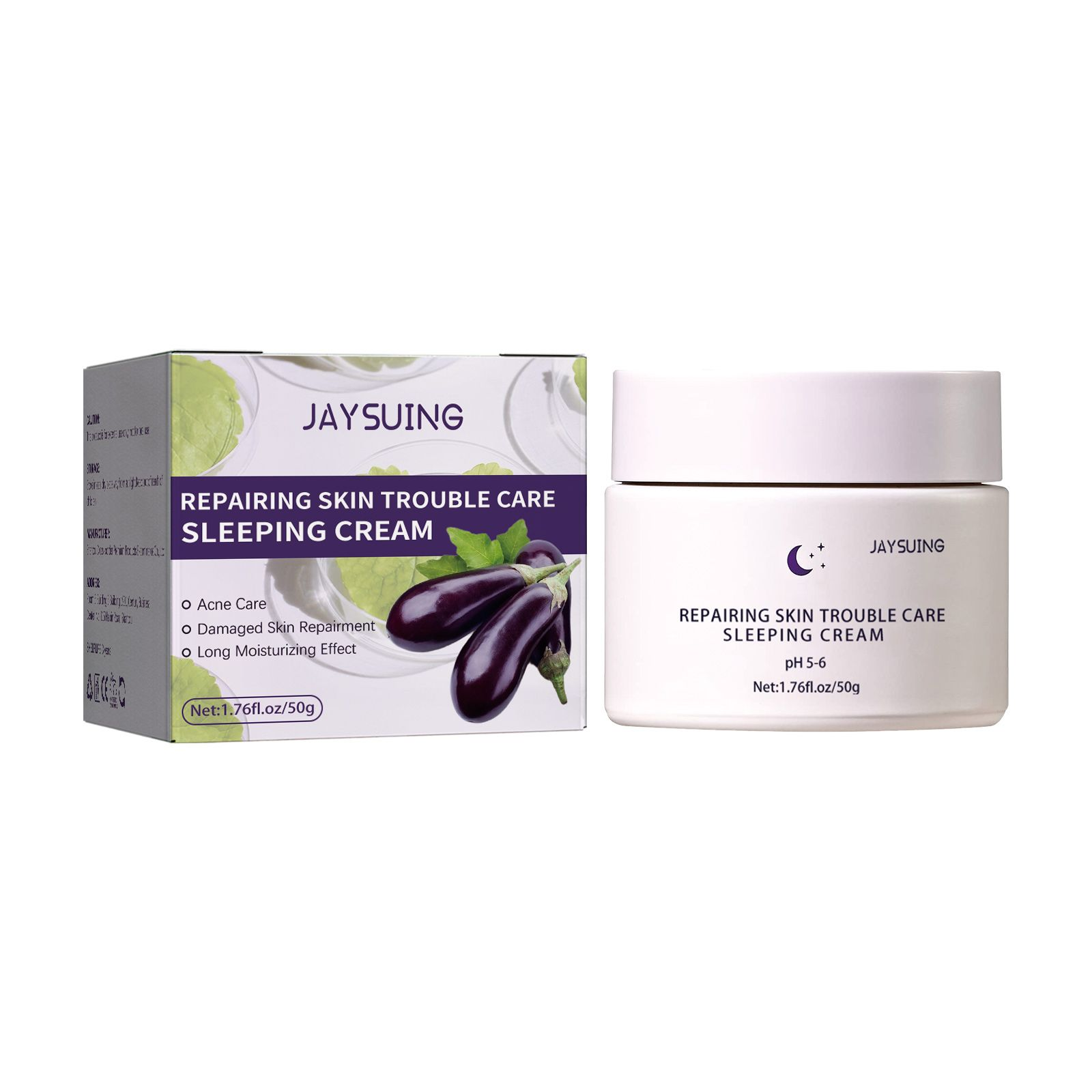 Jaysuing Night Care Sleep Cream, Hydrating Night Repair Skin Barrier Brightening Whitening Cream (Option: 50g-70g-2.04*2.04*1.81inch)