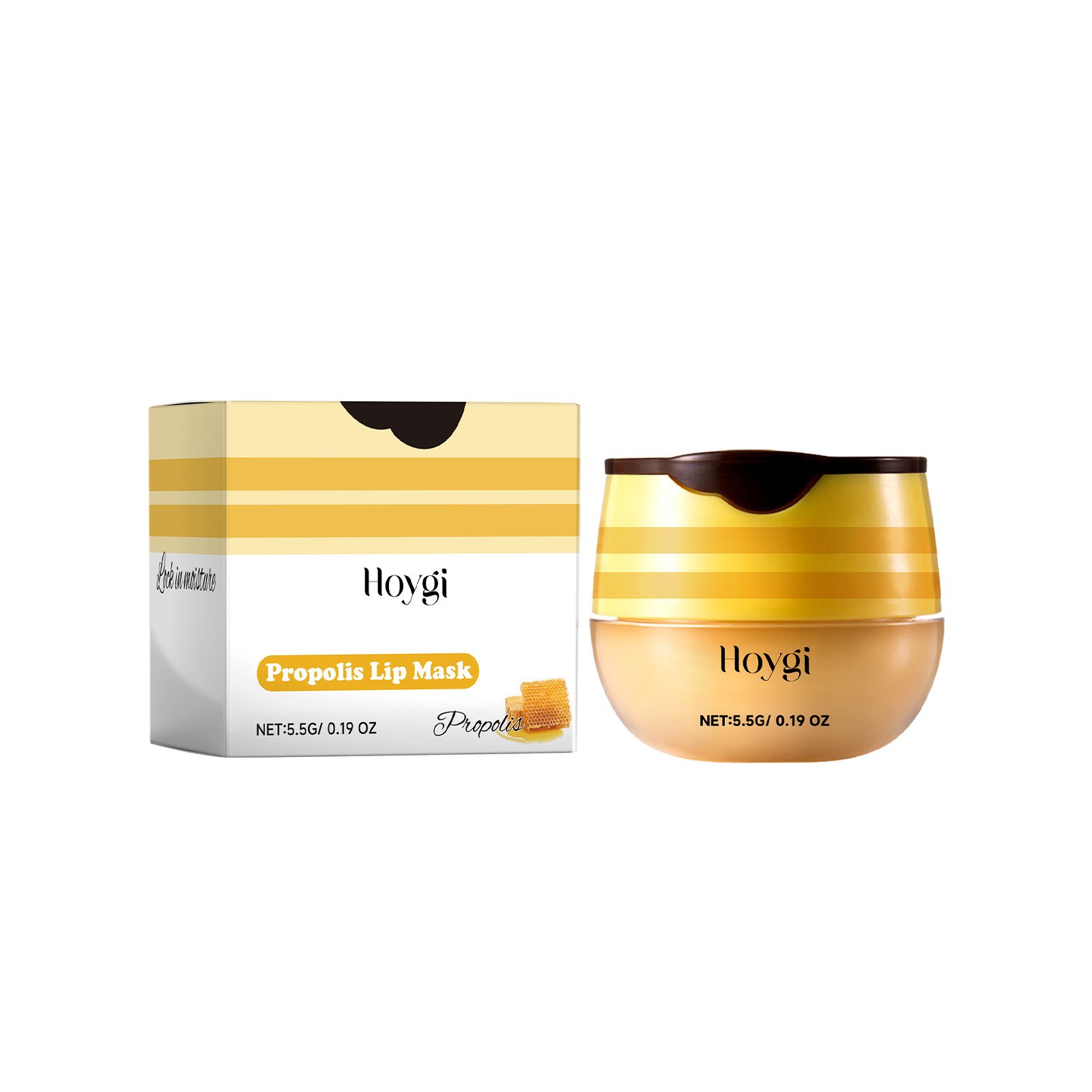 Hoygi Propolis Lip Mask, Fade Lip Lines, Anti-Crack Lip Balm Moisturizing Lip Care Lip Mask (Option: 5.5g-39g-1.74*1.74*1.5inch)