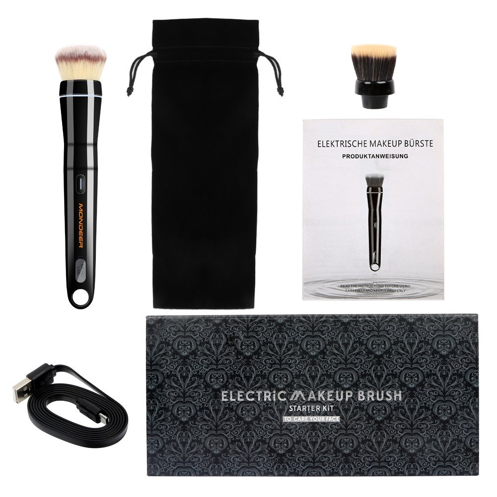 Popular Makeup Tools Portable Travel Cosmetic Electric Handle Makeup Brushes Blush Powder Foundation Single Makeup Brush (Option: Black-ABSfiber hair-USB)