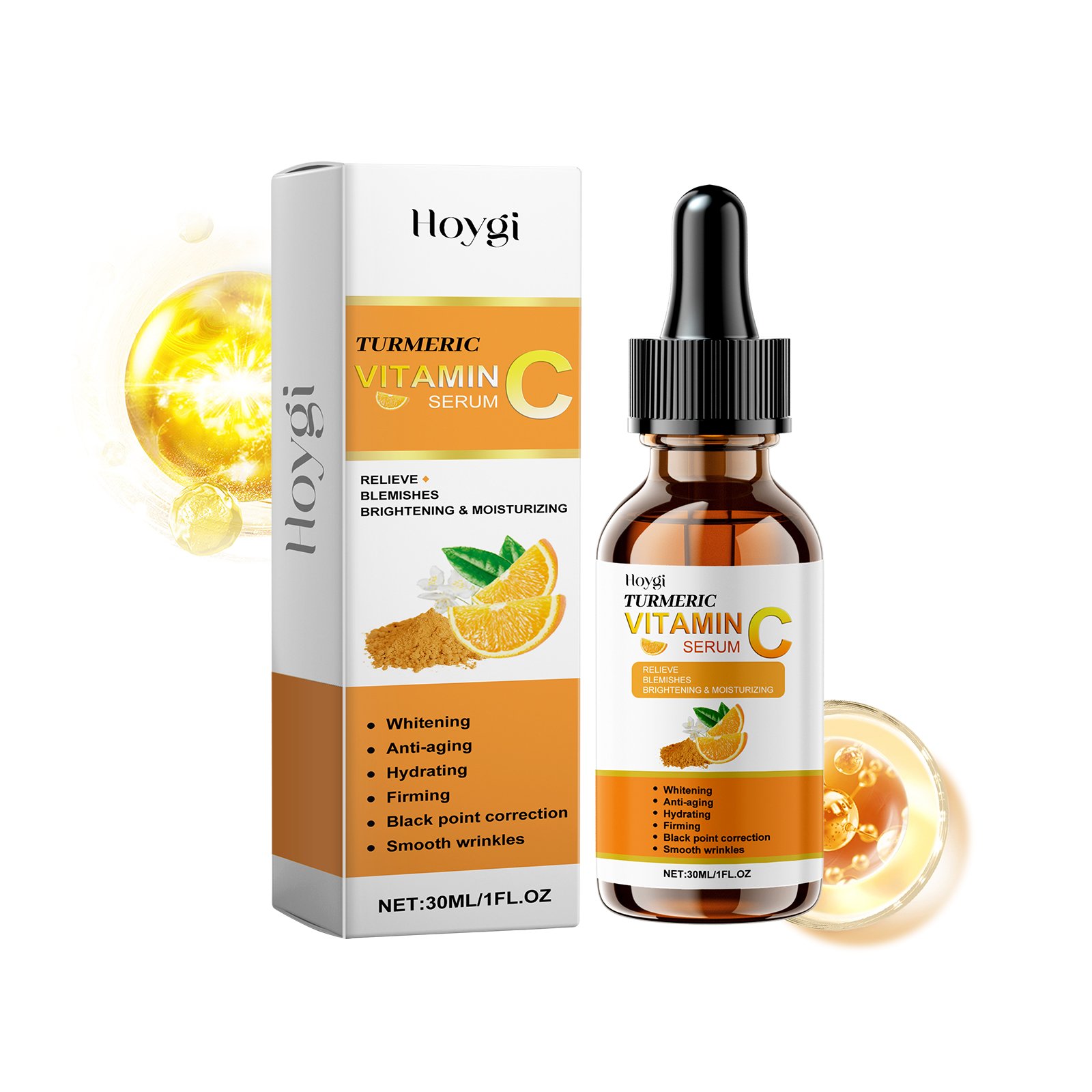Hoygi Vitamin C Facial Essence, Moisturizing, Hydrating, Brightening, Moisturizing, Anti-Wrinkle And Firming Facial Care Essential Oil (Option: 30ml-49g-4.13*1.18*1.18inch)