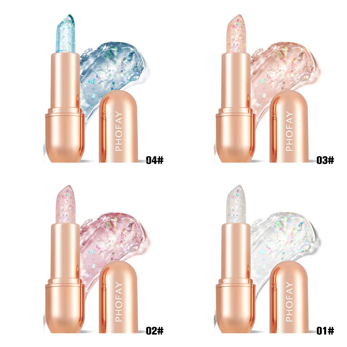 PHOFAY Moisturizing Jelly Warm Lipstick (Option: Set)