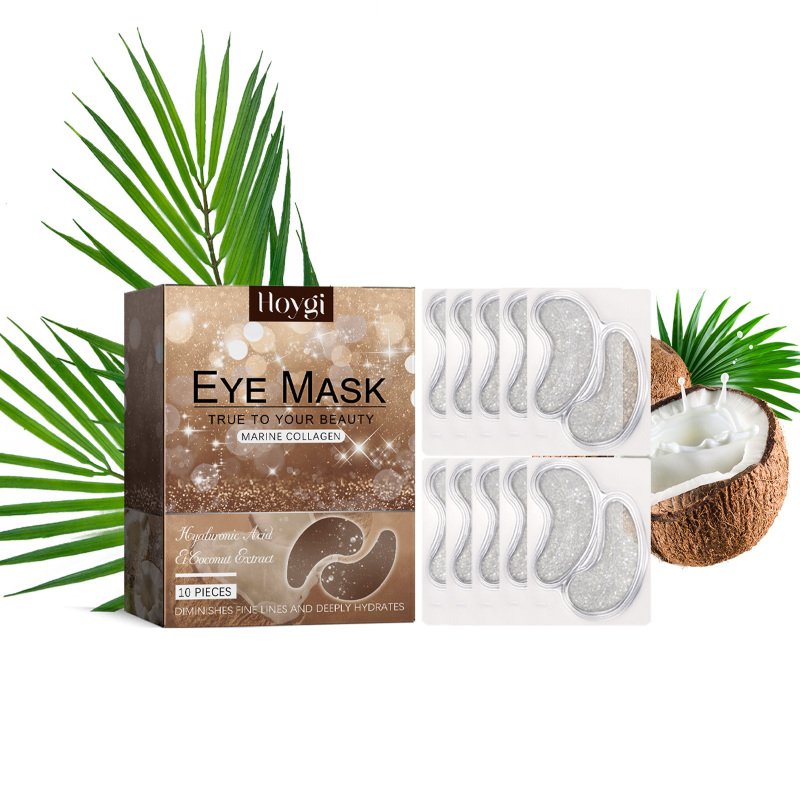 Hoygi Coconut Eye Gel Patch Reduces Fine Lines Under Eyes, Dark Circles Under Eyes, Firming Eyes, Anti-Wrinkle Moisturizing Eye Patch (Option: 10pcs-38g-4.14*3.15*1.26inch)