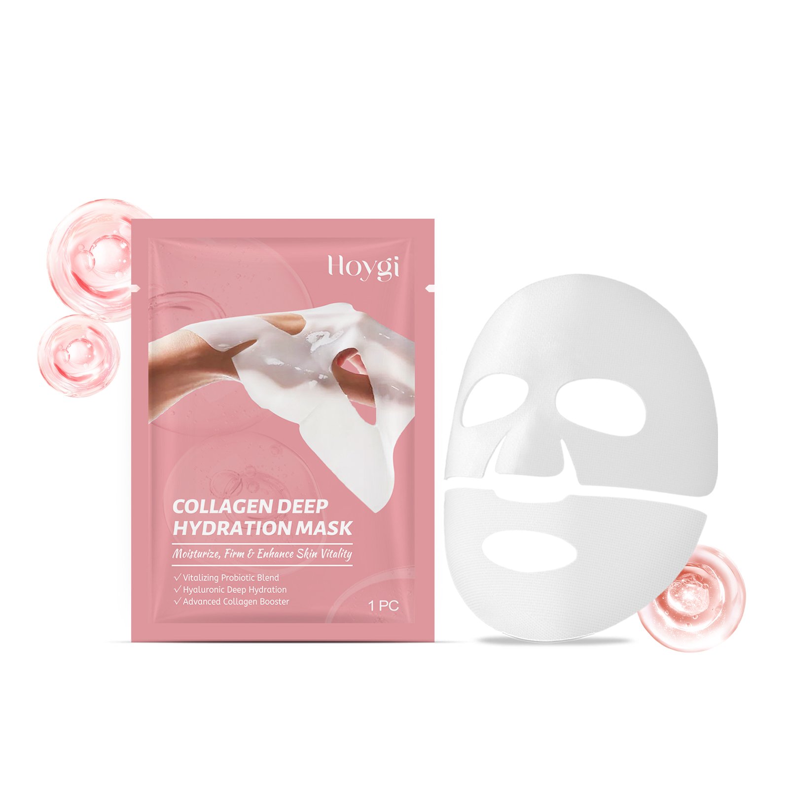 Hoygi Collagen Moisturizing And Anti-Wrinkle Mask (Bag) Three-In-One Moisturizing, Nourishing And Hydrating Facial Mask For Smooth And Tender Ski (Option: 1pc-33.7g-4.72*7.09*0.39inch)