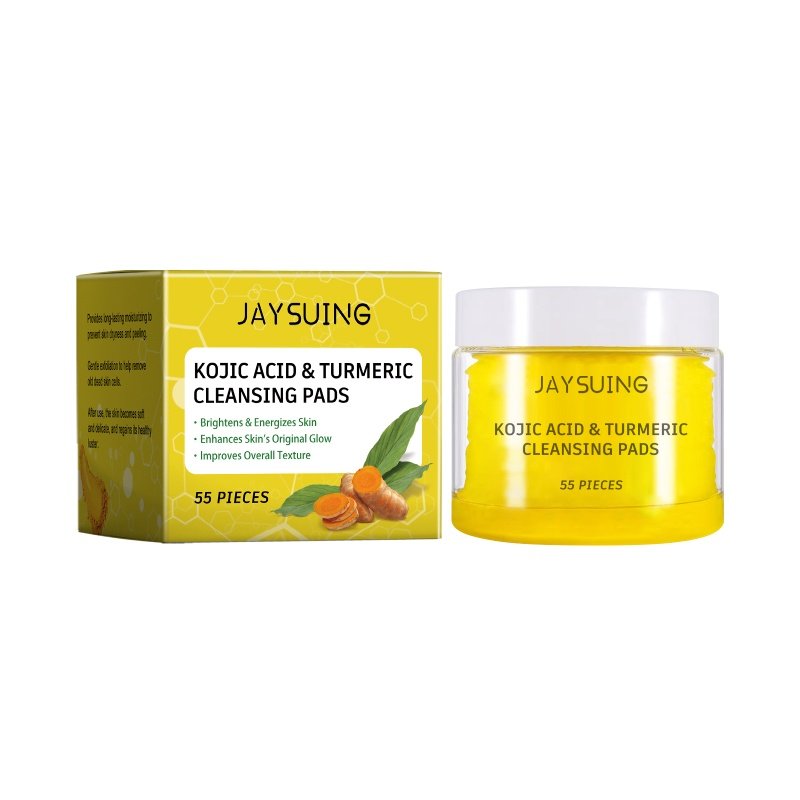 Jaysuing Turmeric Cleaning Pad Gently Cleans And Restores Dull Skin, Moisturizes And Brightens Skin (Option: 55pcs-127.2g-2.60*2.60*2.28inch)